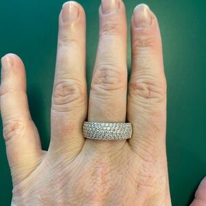 Diamonique Sparkling Silver Ring